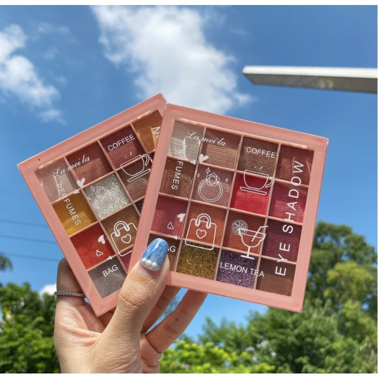 EYESHADOW LAMEILA 16 COLOR Lameila palette 16 warna glitter and soft (Lm3043)