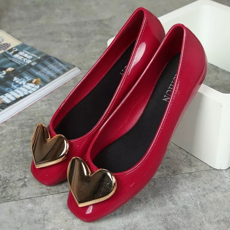 Minipetite SD2217 Sepatu Flat Jelly Sepatu Flatshoes Jelly Wanita Import Flat Shoes Teplek Love Jeli flatshoes Fashion size 35-40