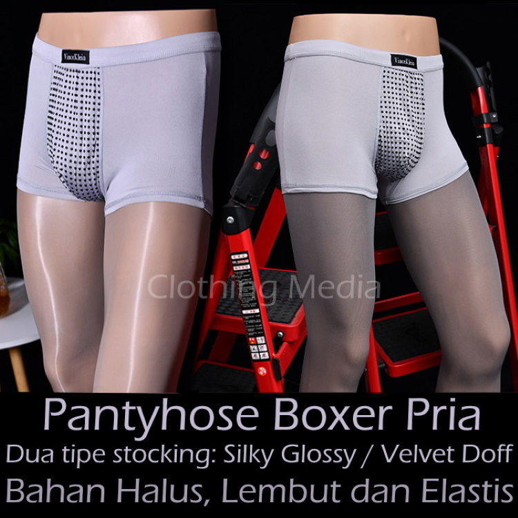 Pantyhose Silky Pria Premium 80D Tebal Elastis Stoking Celana Panjang