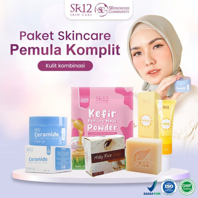 sr12 paket pemula/ skincare pemula lengkap sr12/ skincare murah/