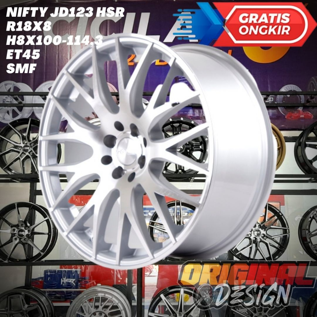 Velg Mobil Ring 18 HSR Nifty R18 LEBAR 8 BAUT 4 PCD 4X100 ET45 SMF