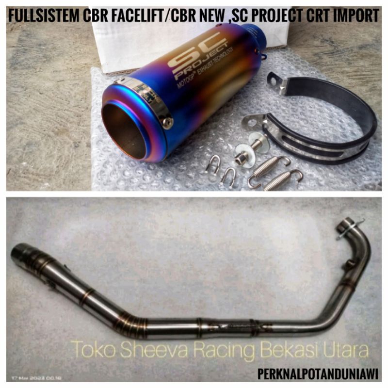 knalpot fullsistem SC project crt import honda Cbr 150r facelift/Cbr new 150