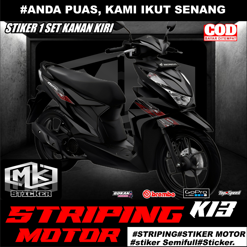 STRIPING STIKER SETIKER MOTOR BEAT DELUXE NEW 2020-2021-2022 (k13) BEAT STREET NEW COD