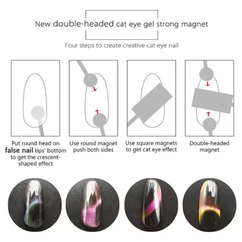 Stik Magnetik Cat Eye Magnet Gel Polish Kuku Kutek 3D Efek Nail Art Manicure