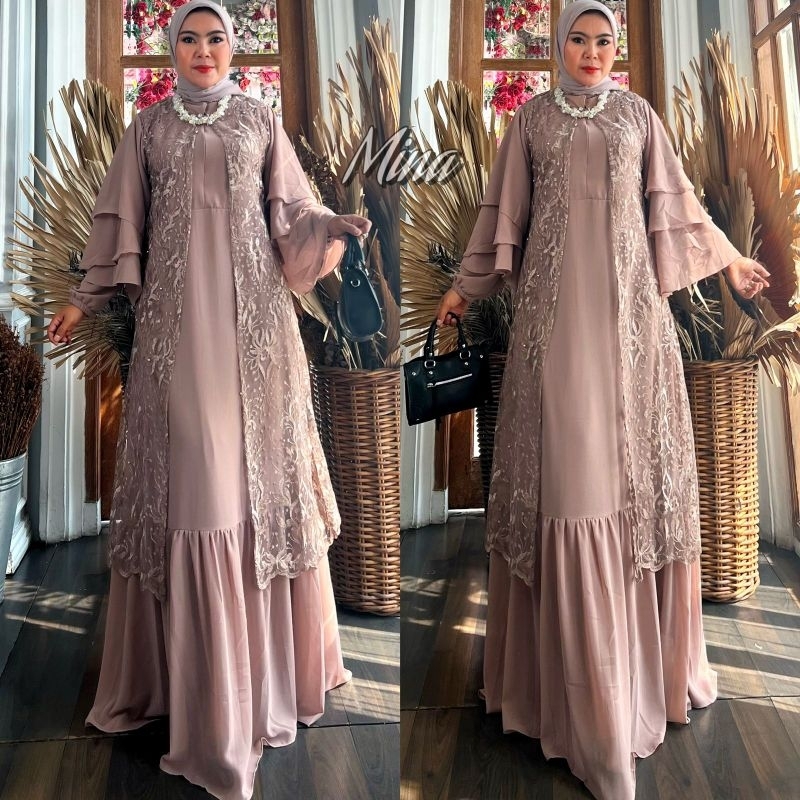 Gamis Cardigan Mina Original Butik