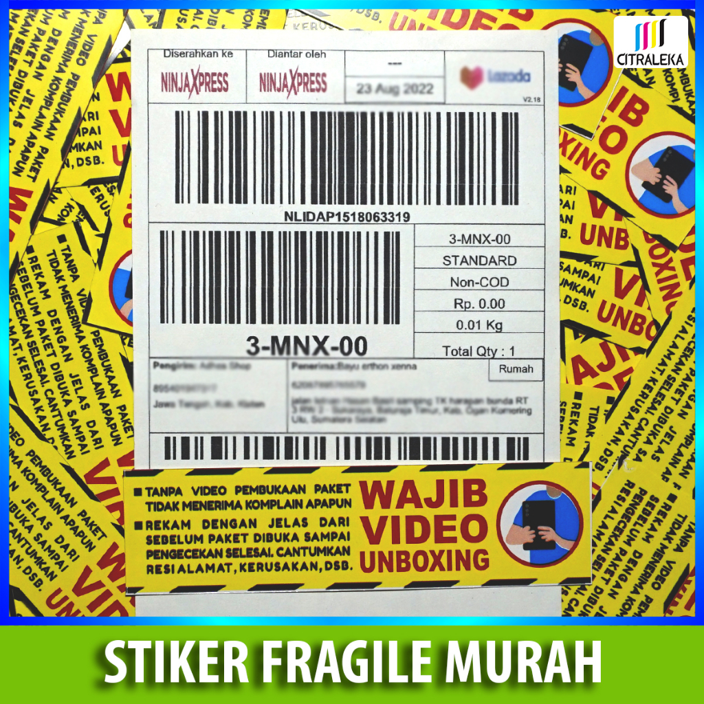 

(isi 40 Lembar) Sticker Fragile Olshop Video Unboking Tahan Air Murah | Fragile Stiker | Handle With Care