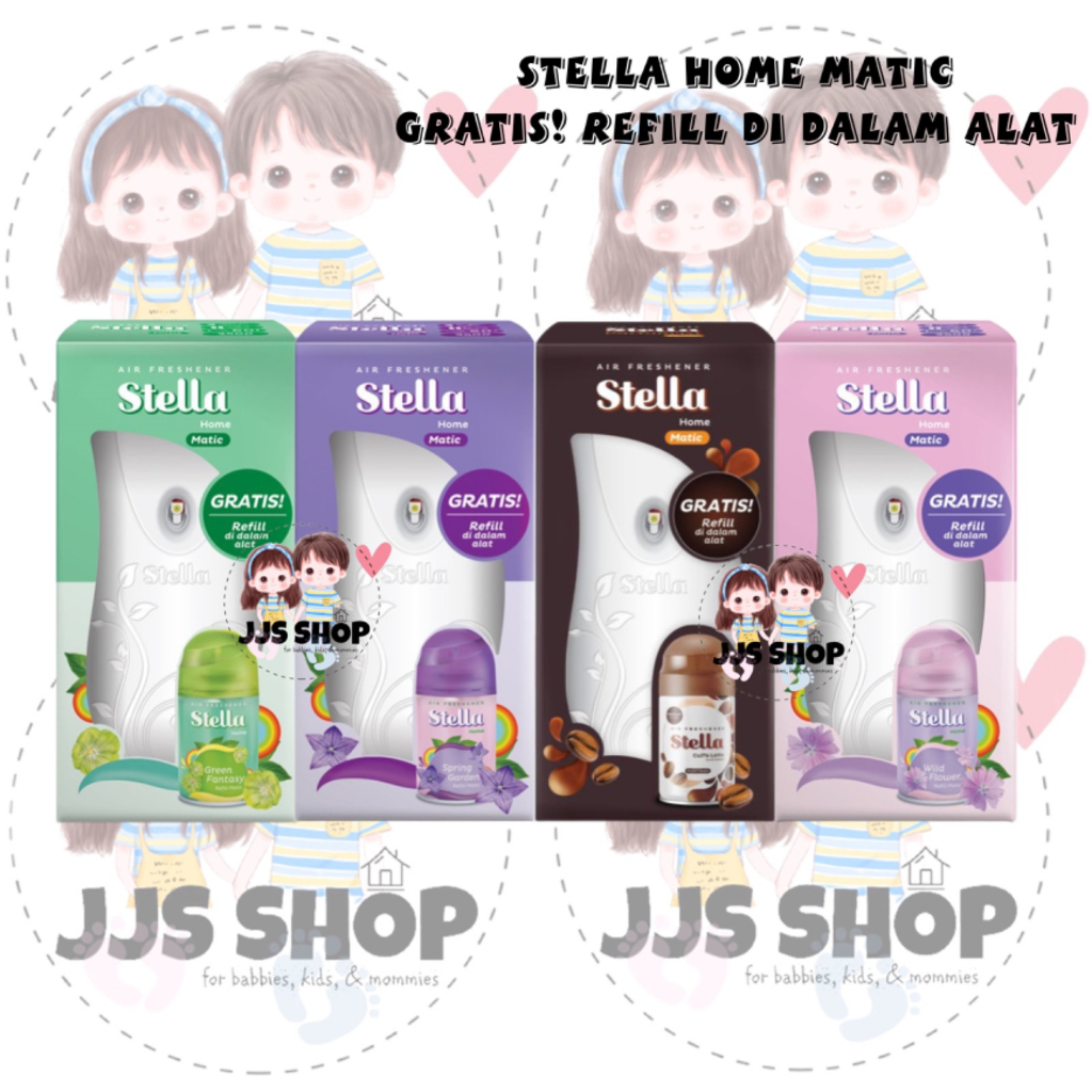 STELLA HOME MATIC AIR FRESHENER ALAT + REFILL PENGHARUM RUANGAN OTOMATIS