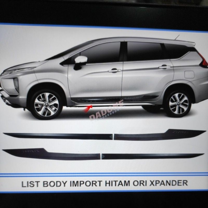 lis body bodi samping mobil Mitsubishi xpander model dakar hitam silver putih ultimate Exceed sport cross all new livina 2019 2018 2017 2020 2021 2022 2023