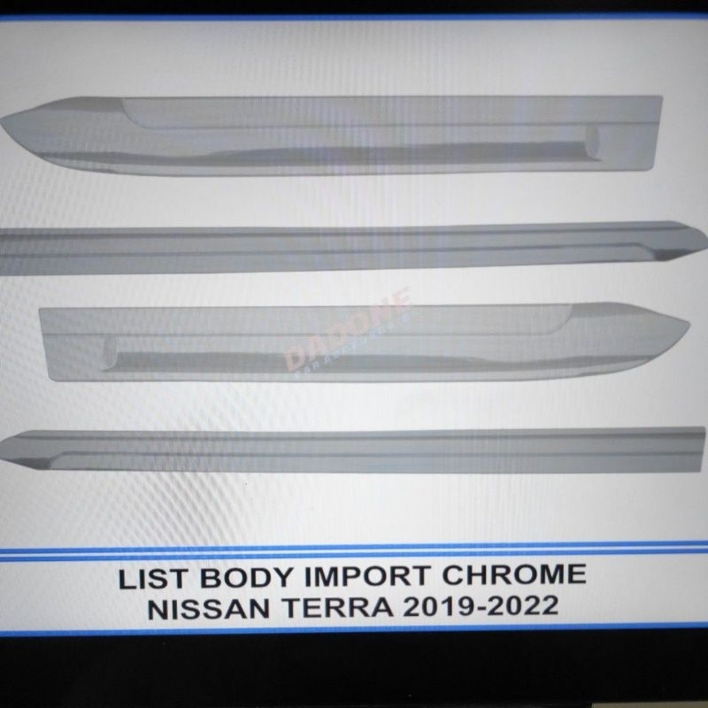 lis list bodi body samping mobil nissan terra chrome crome tempel