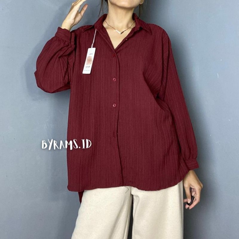 Harri Shirt Basic Lady Crush Kemeja Wanita Oversize