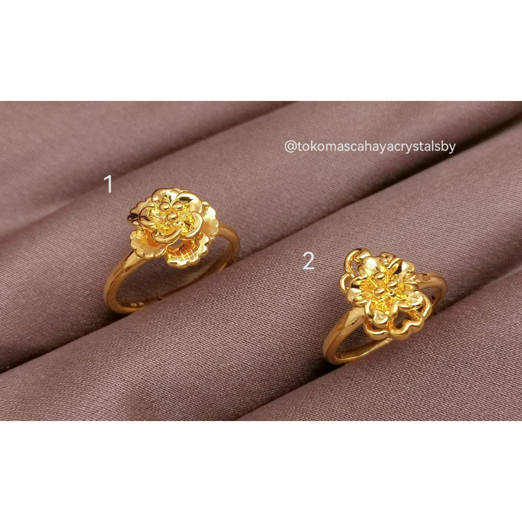 Cincin Bunga Emas kadar 24k HK Hongkong 999% 999