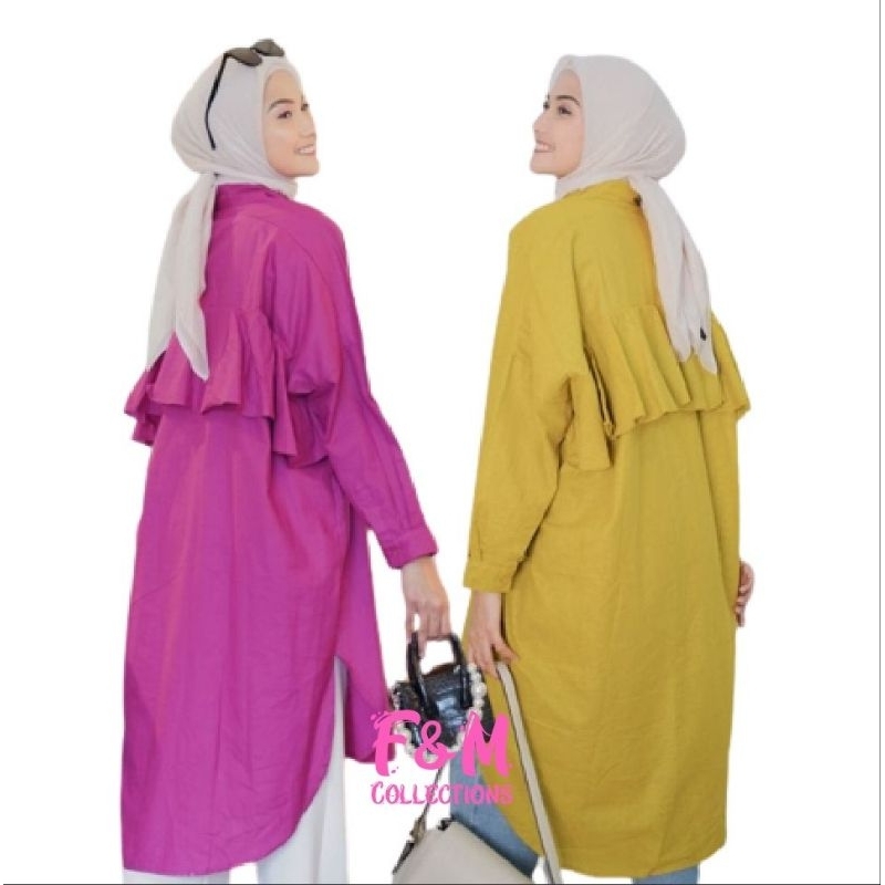 Layna Tunik Linen Kemeja Tunik Wanita Oversize