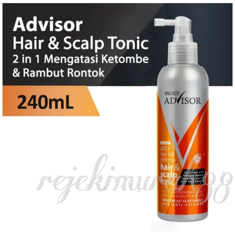 Makarizo Advisor Hair &amp; Scalp Tonic 240mL / Perawatan Rambut Rontok dan Ketombe / Anti Hair Fall / Perawatan Rambut / Hair Treatment / Treatment Rambut