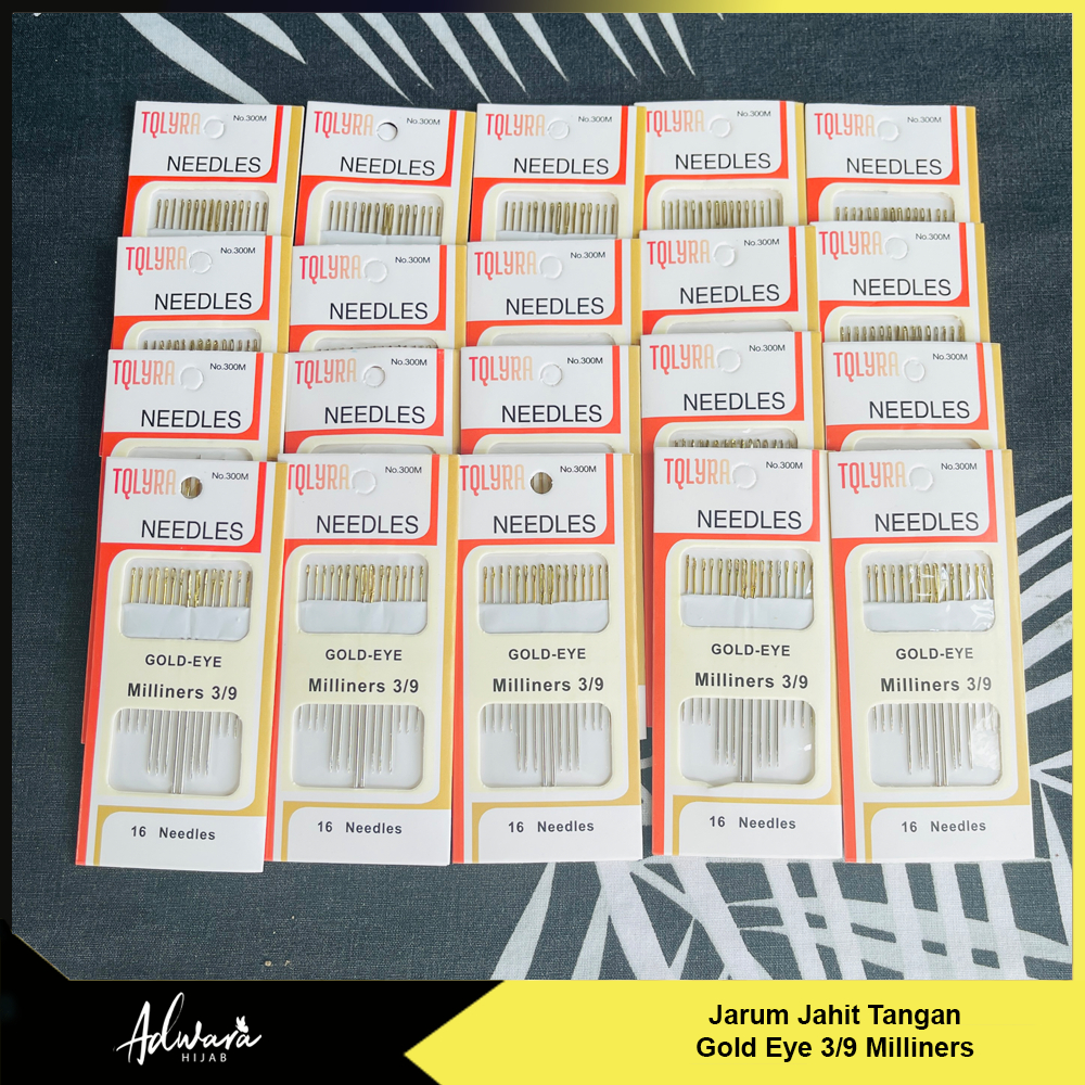 Jarum Jahit Tangan Regal / Tqlyra Gold Eye Needles Milliners 3/9 (1 set isi 16)