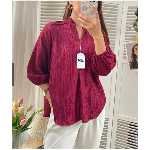 Baju atasan wanita terbaru - blouse lady crush crinkle - atasan lady crush - livia blouse lady crush - Blouse Wanita Polos - Atasan Wanita Lady crush - Blouse Lady Crush - Outer Premium Wanita - Livia Lady Crush Original - Bahan Tebal Adem