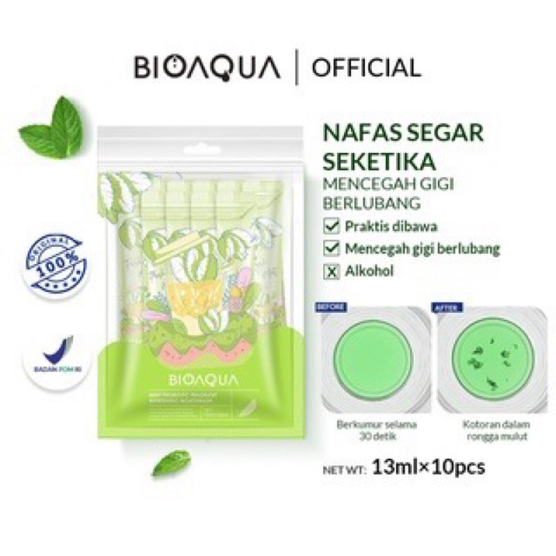 bgskinbukittinggi- BPOM BIOAQUA Obat kumur Probiotic Fragrant Refreshing Mouthwash 13ml