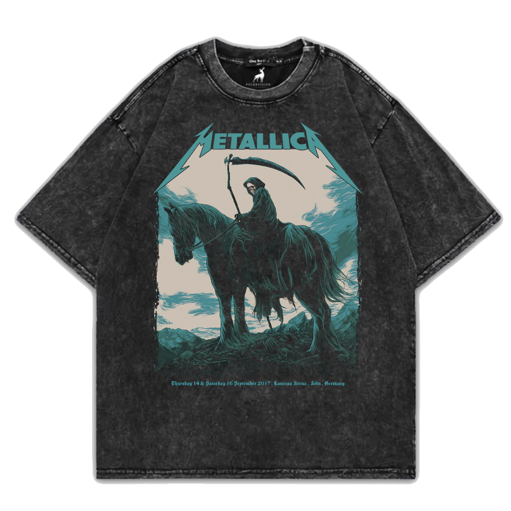 PolarVision T-shirt Band Metallica Washed Oversize Washing Sandwash