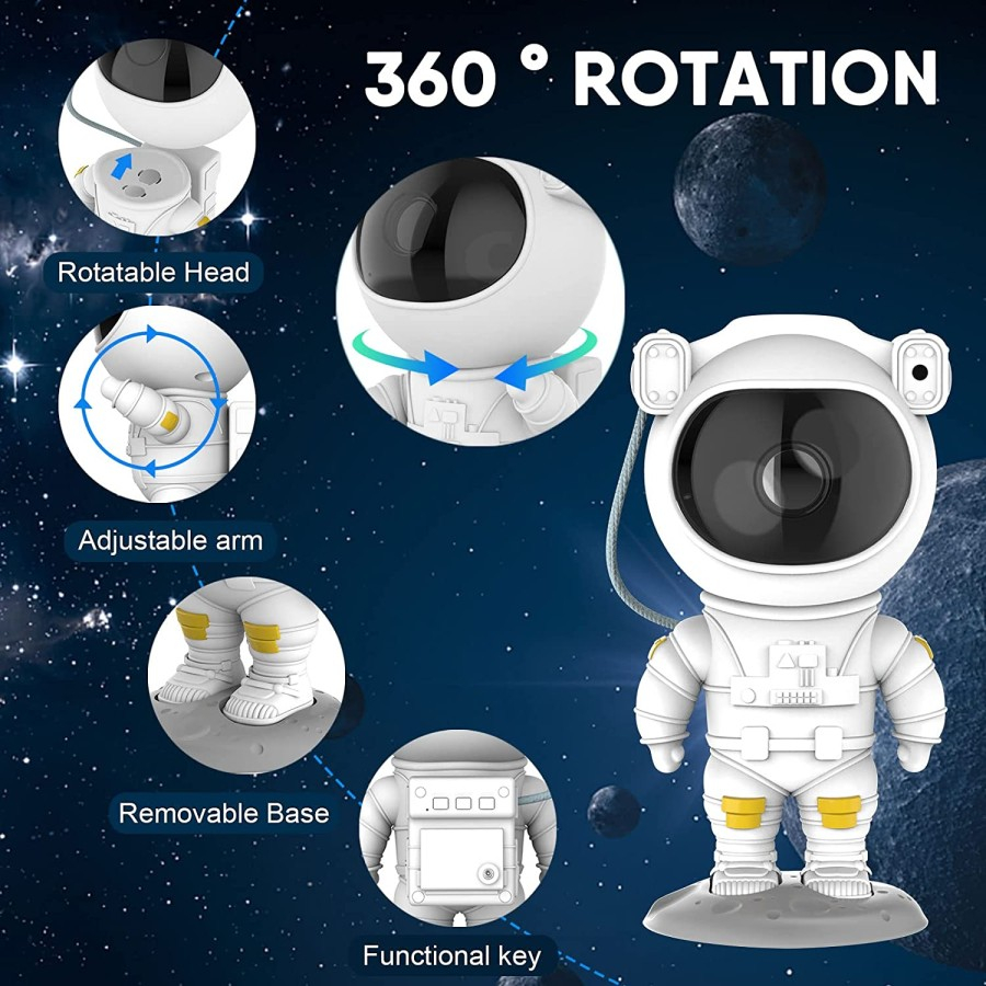 Lampu Tidur Proyektor TaffLED Astronaut Galaxy Light 8 Colors