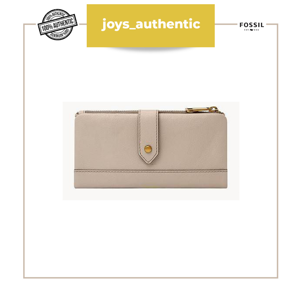 Dompet Wanita Fossil Lainie Clutch Graystone Woman Wallet Authentic Original