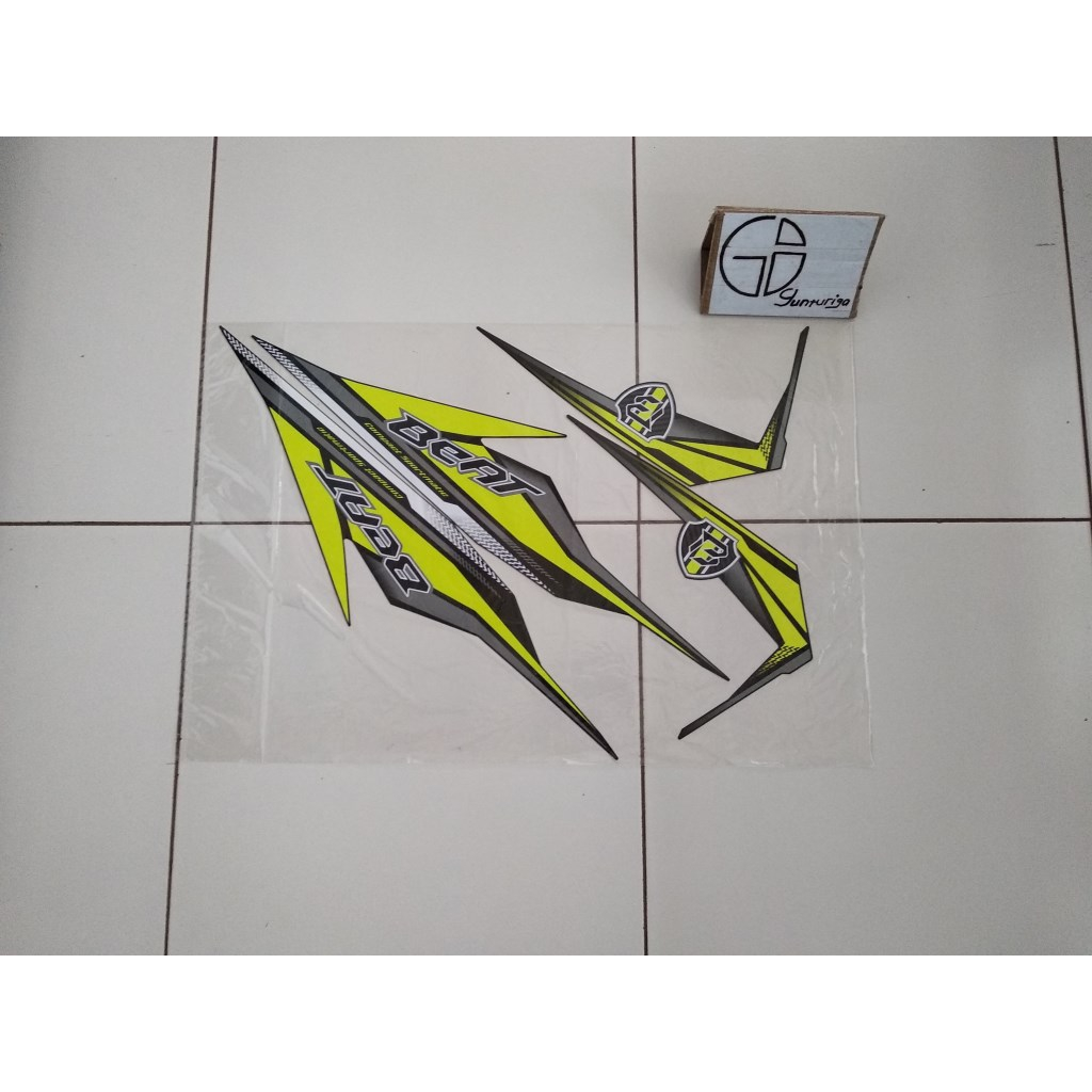 Striping Sticker Lis Standar Honda Beat 2019 2020 Hitam Corak Hijau Original