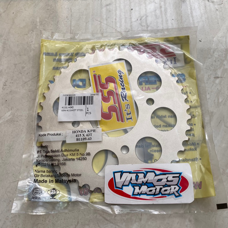 Gir Belakang  SSS 415 43 Kharisma Supra X 125 Satria FU new
