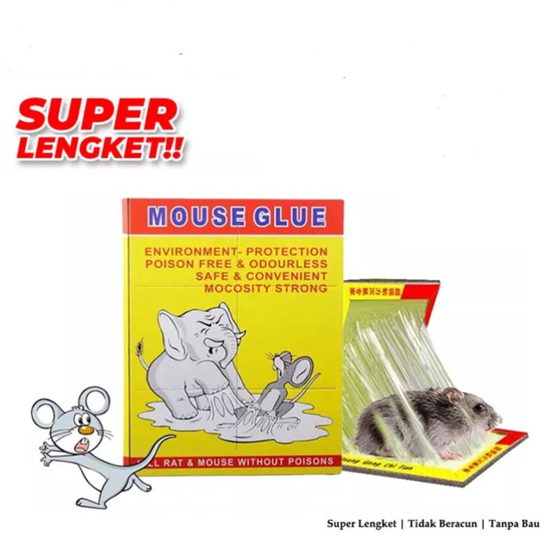 ORIGINAL LEM PAPAN PERANGKAP TIKUS CAP GAJAH SUPER LENGKET AMPUH MENANGKAP TIKUS &amp; TDK BERBAU