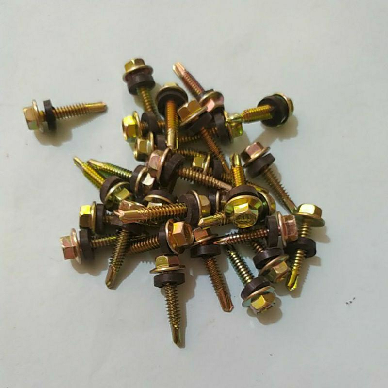 10 pcs baut baja ringan / drilling / roofing UK 12 x 25. harga per 10 pcs