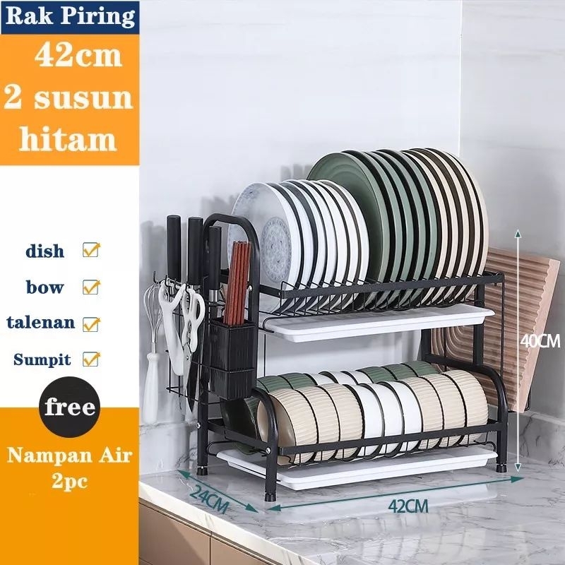 MH80RAK PIRING DAPUR STAINLESS STEEL RAK PENYIMPANAN PIRING/RAK PENGERING RAK MANGKOK PIRING/RAK CUCI PIRING WASTAFEL RAK PIRING STAINLESS RAK DAPUR BEST