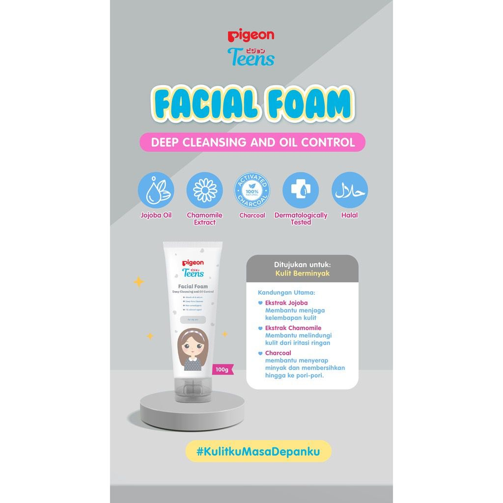 PIGEON Teens Facial Foam Deep Cleansing &amp; Oil Control