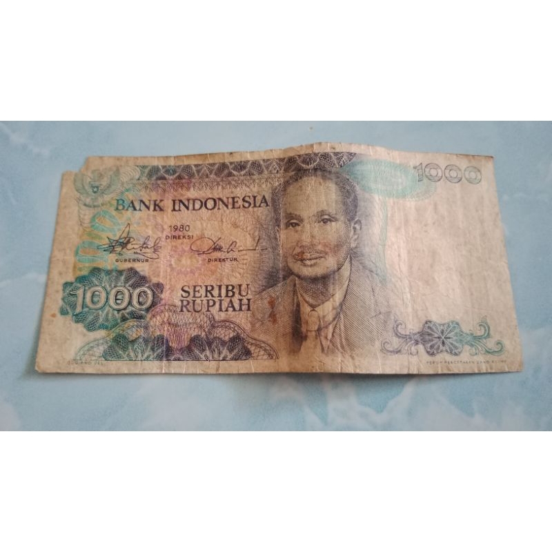 uang kertas lama 1.000 rupiah tahun 1980