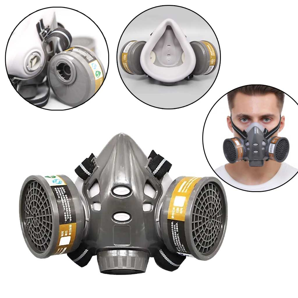 Masker Gas Respirator Filter Karbon Aktif / KN95 Masker Cat Semprot Respirator Half Face Reuseable w