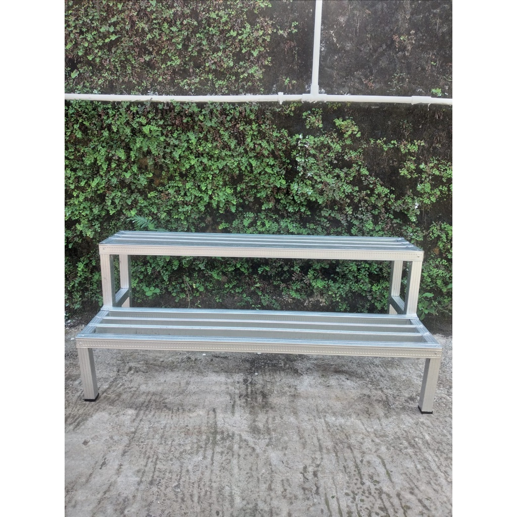 2 TINGKAT 1 METER RAK HOLLOW BAJA RINGAN/RAK POT TANAMAN/RAK SEPATU 2 SUSUN/RAK BUNGA BESI