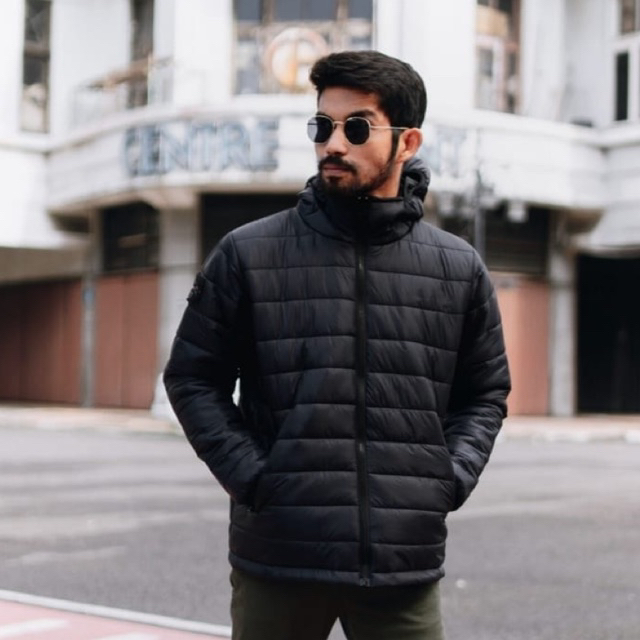 Equator Puffer Jaket Hitam Dof Outdor