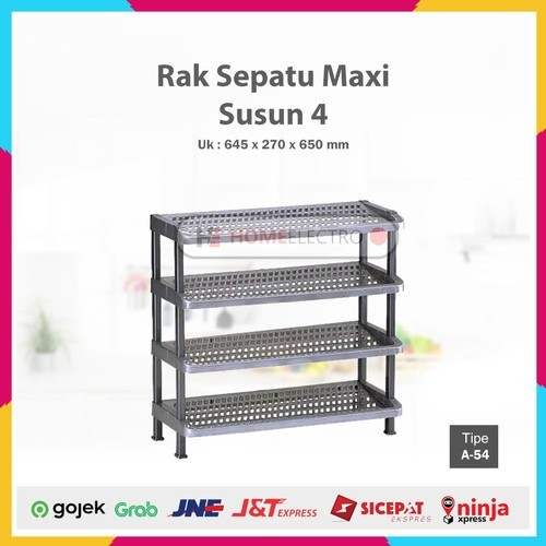 Rak Sepatu Maxi Susun 4 A-54 Lion Star A54 Tempat Sendal Plastik rak