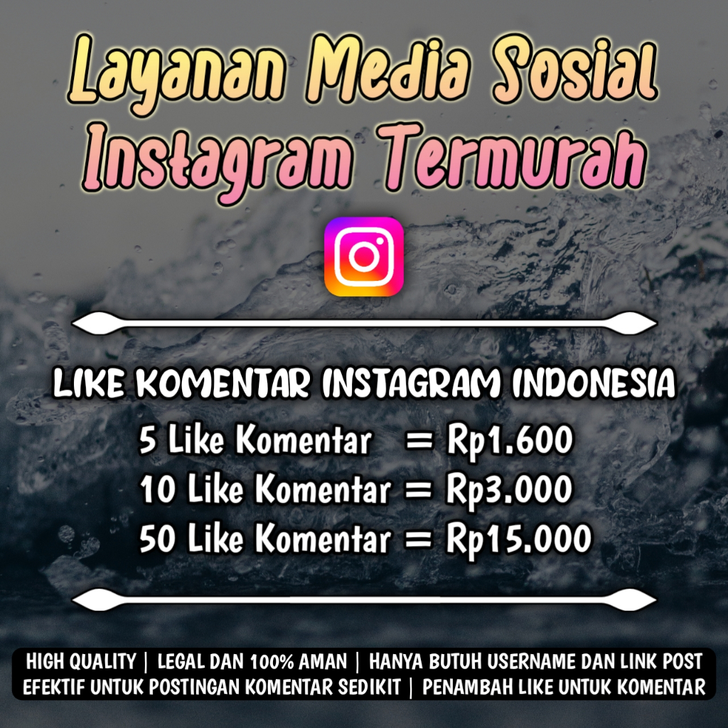 Like Komentar Instagram Indonesia | Bisa Request Gender | Real, No Drop | Bergaransi Refill Selamany