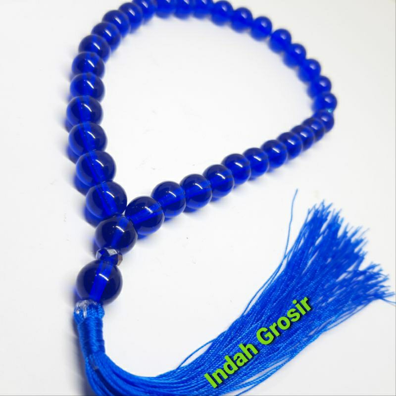 Tasbih batu king safir kristal 10mm 33butir