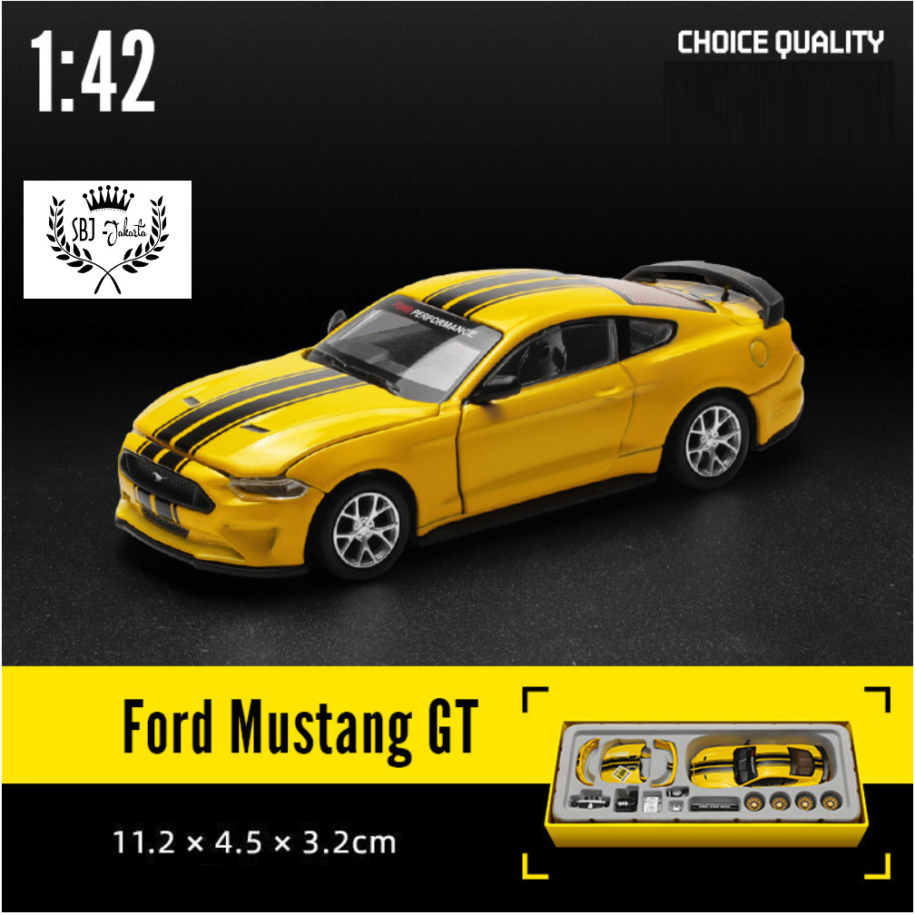 Diecast Miniatur Mobil FORD MUSTANG GT DIY Series skala 1:42 Metal Alloy DIY Series