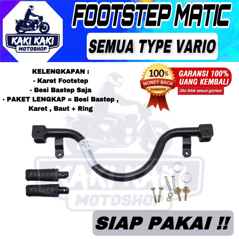 PAKET LENGKAP Step Bastep Bostep Postep Fostep Footstep Pijakan Kaki Depan Matic All Honda Vario 110