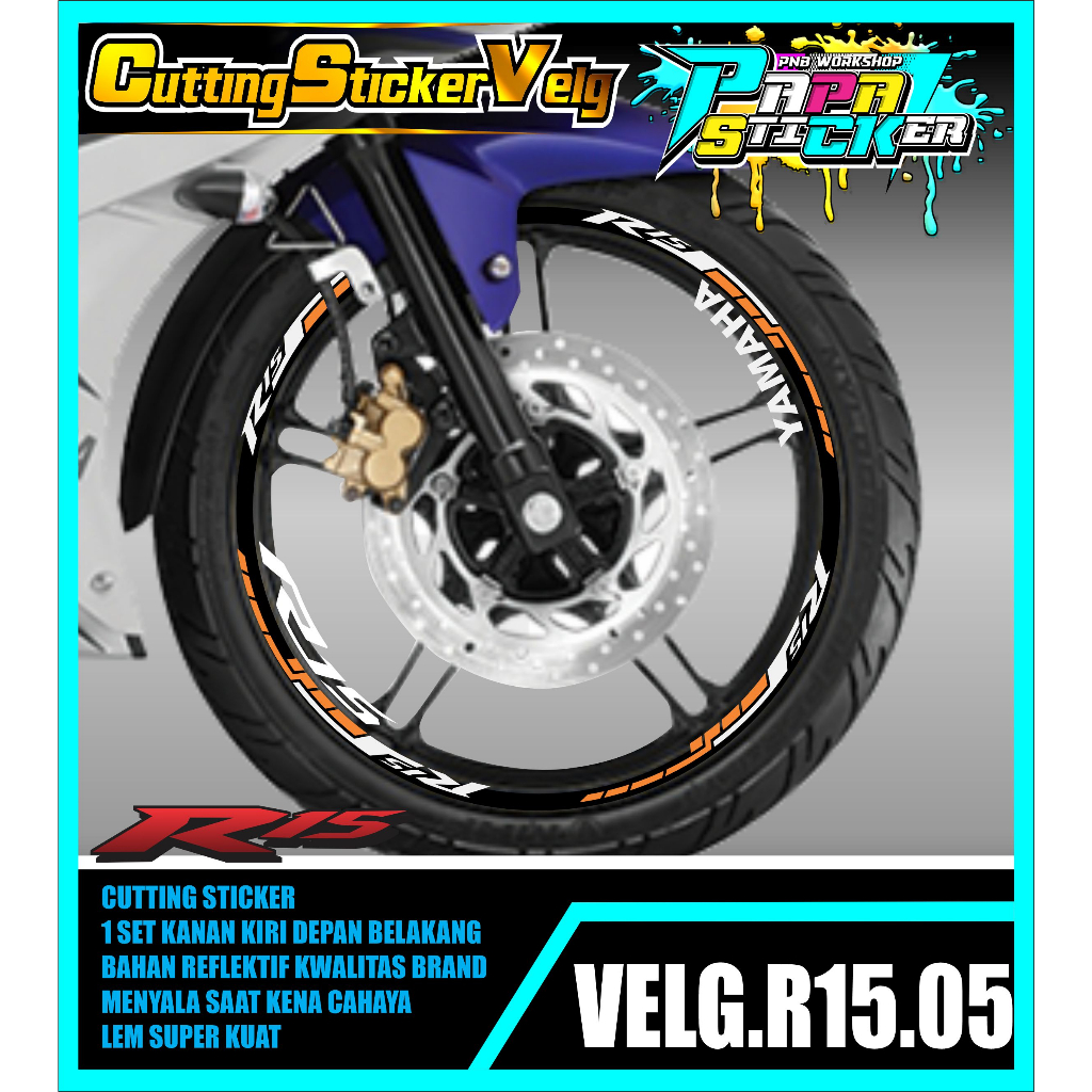 STIKER VELG R15 CUTTING STICKER VELG CUTTING VARIASI R15  LIS BAN/VELG 05