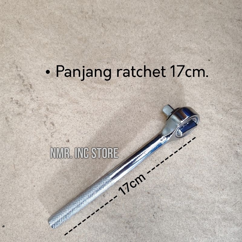 Gagang Ratchet 3/8 inch Basic, Mata Kunci Shock, Stang Sok Sock Socket, Handle Rachet.