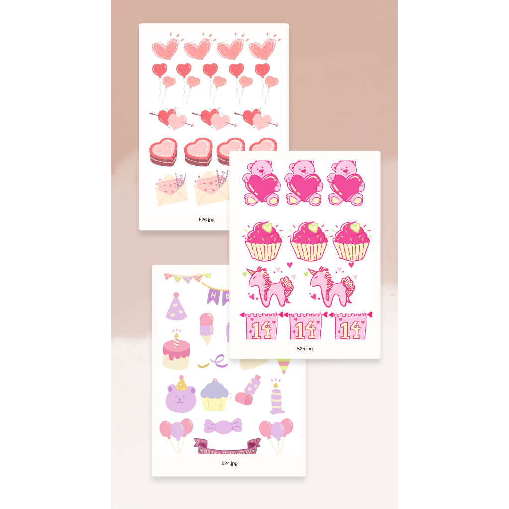 

(2 pcs) Sticker | Stiker Edisi colourfull scrapbooking terbaru dan terunik