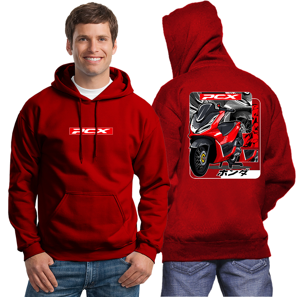 Jaket Honda PCX Merah Sweater Hoodie Distro Keren Hoodie PCX Merah Terbaru 2023