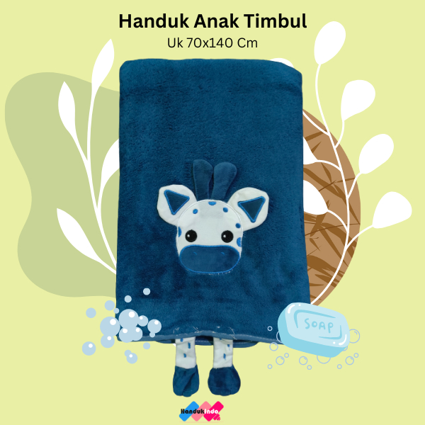 Handuk Mandi Anak / Bayi Timbul Lembut Microfiber Serap Air 70x140 cm Daya Serap Tinggi Besar