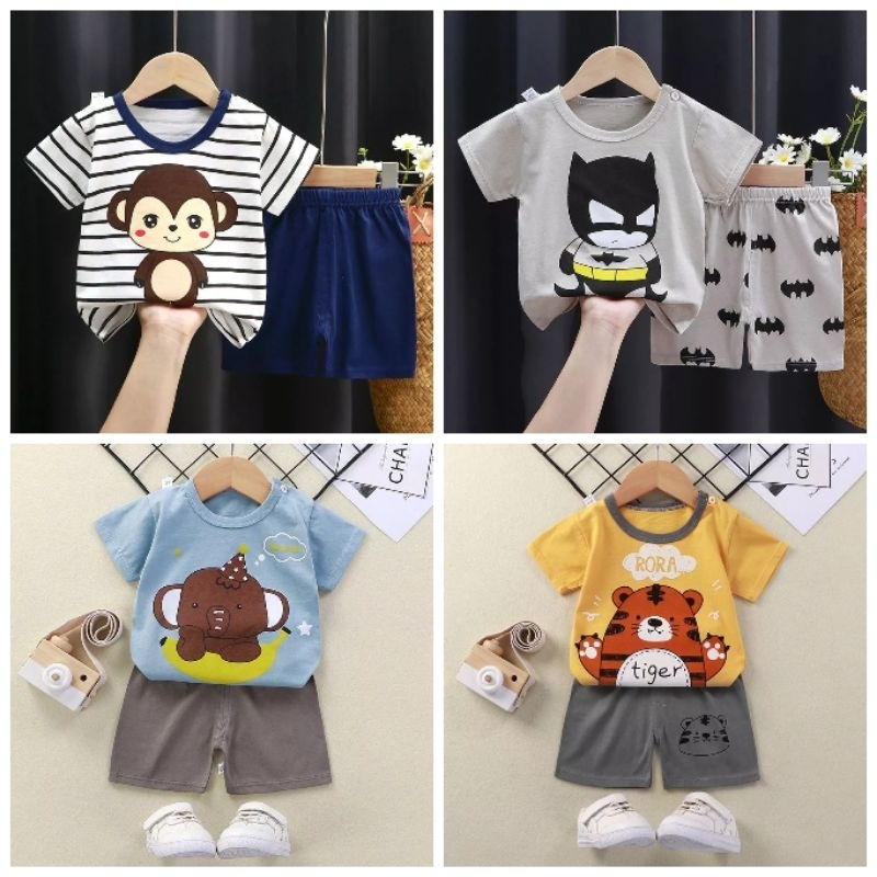 Baju Bayi Baju Anak Import Korea Baju Setelan bayi anak laki laki motif karakter