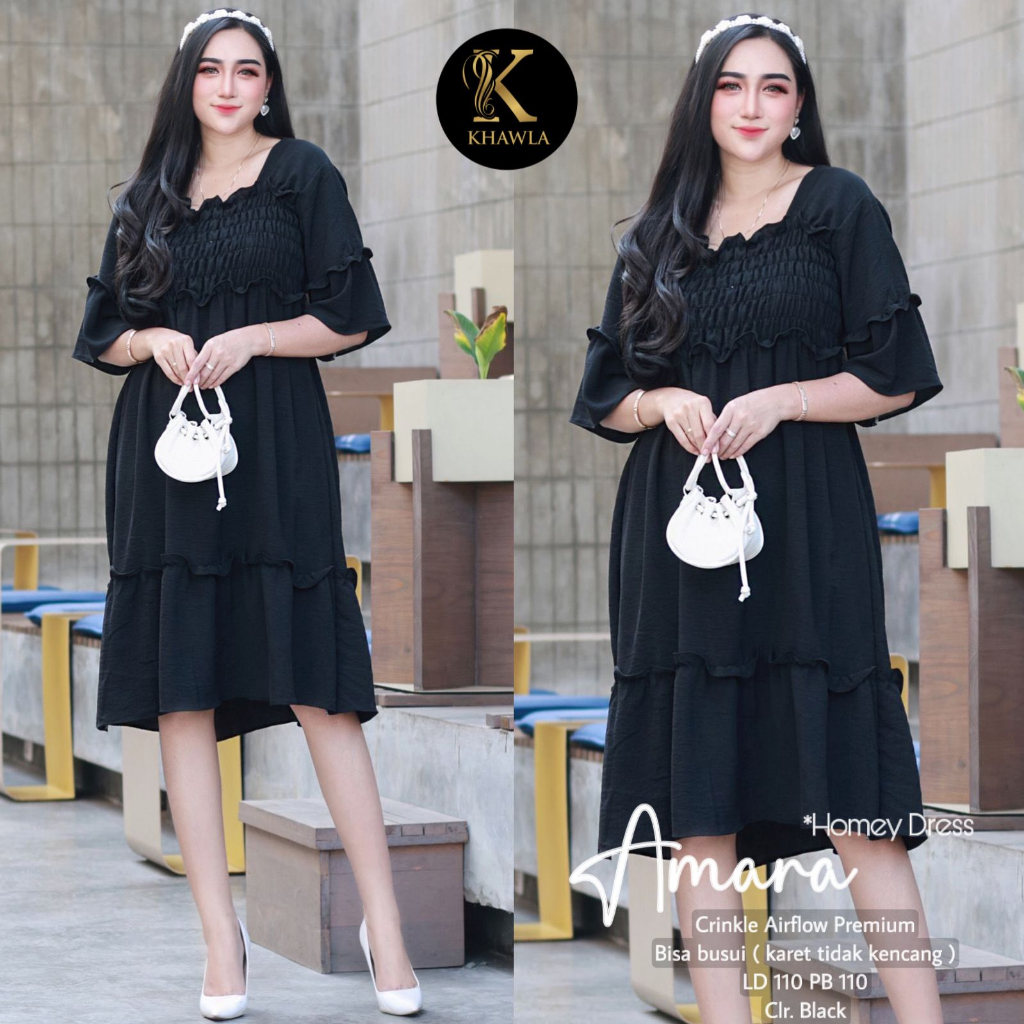 Amara Homey Dress Wanita Original Produk By Khayla