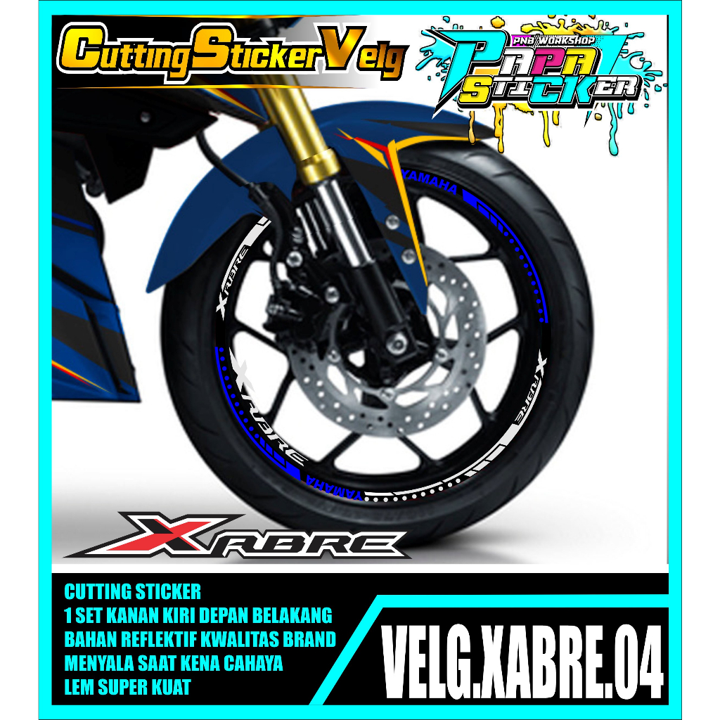 STIKER VELG XABRE  CUTTING STICKER VELG  CUTTING VARIASI YAMAHA XABRE LIS BAN/VELG 04
