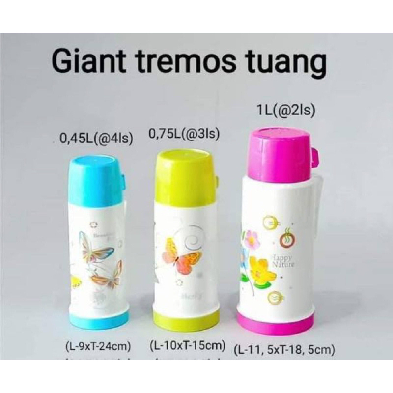 TERMOS KACA GIANT TERMOS AIR MINI TERMOS KECIL 0.45 0,75 1L 1LITER 1 LITER
