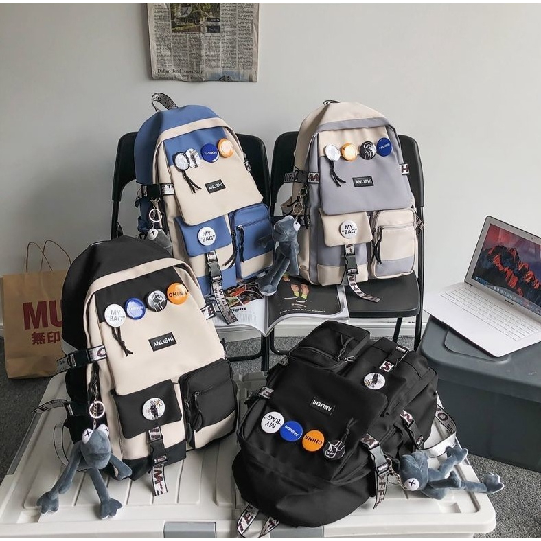 Tas Ransel Sekolah Anak Laki laki Perempuan Multi saku Tas Buku Anak Backpack Tas Sekolah Anak Remaj