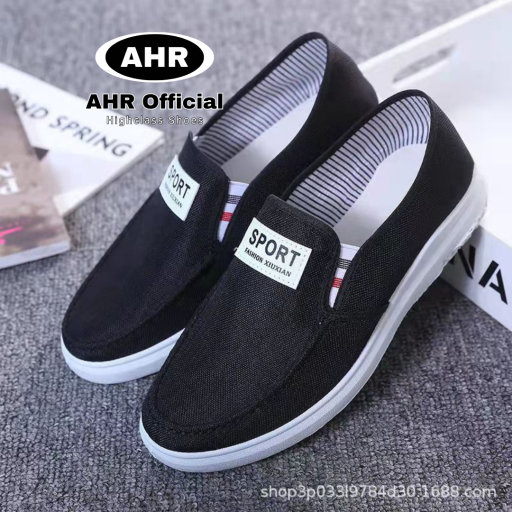 Sepatu Slop Slip On Hitam Pria Wanita Casual Outdoor Sepatu Tanpa Tali Santai Musim Panas Bernapas S