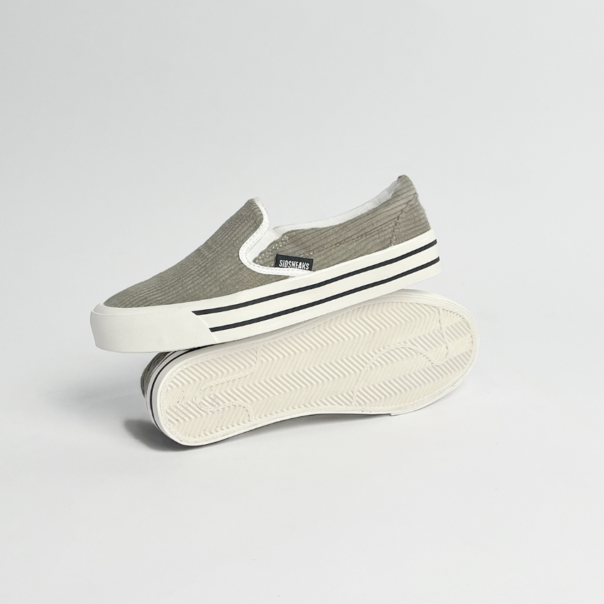 SIDSNEAKS - Sepatu Slip On Exelas Corduroy Grey